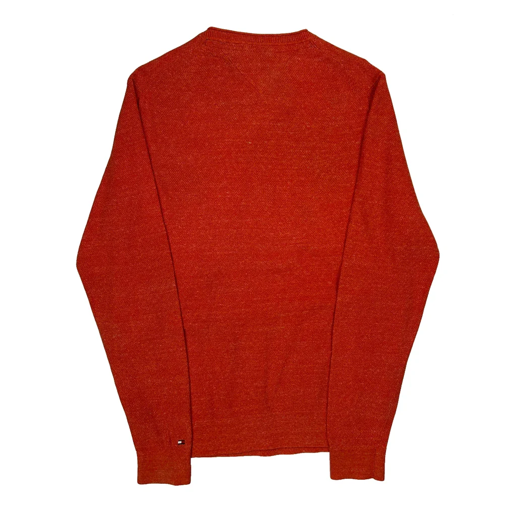 Tommy Hilfiger Jumper - Large Orange Wool Blend - Image 2