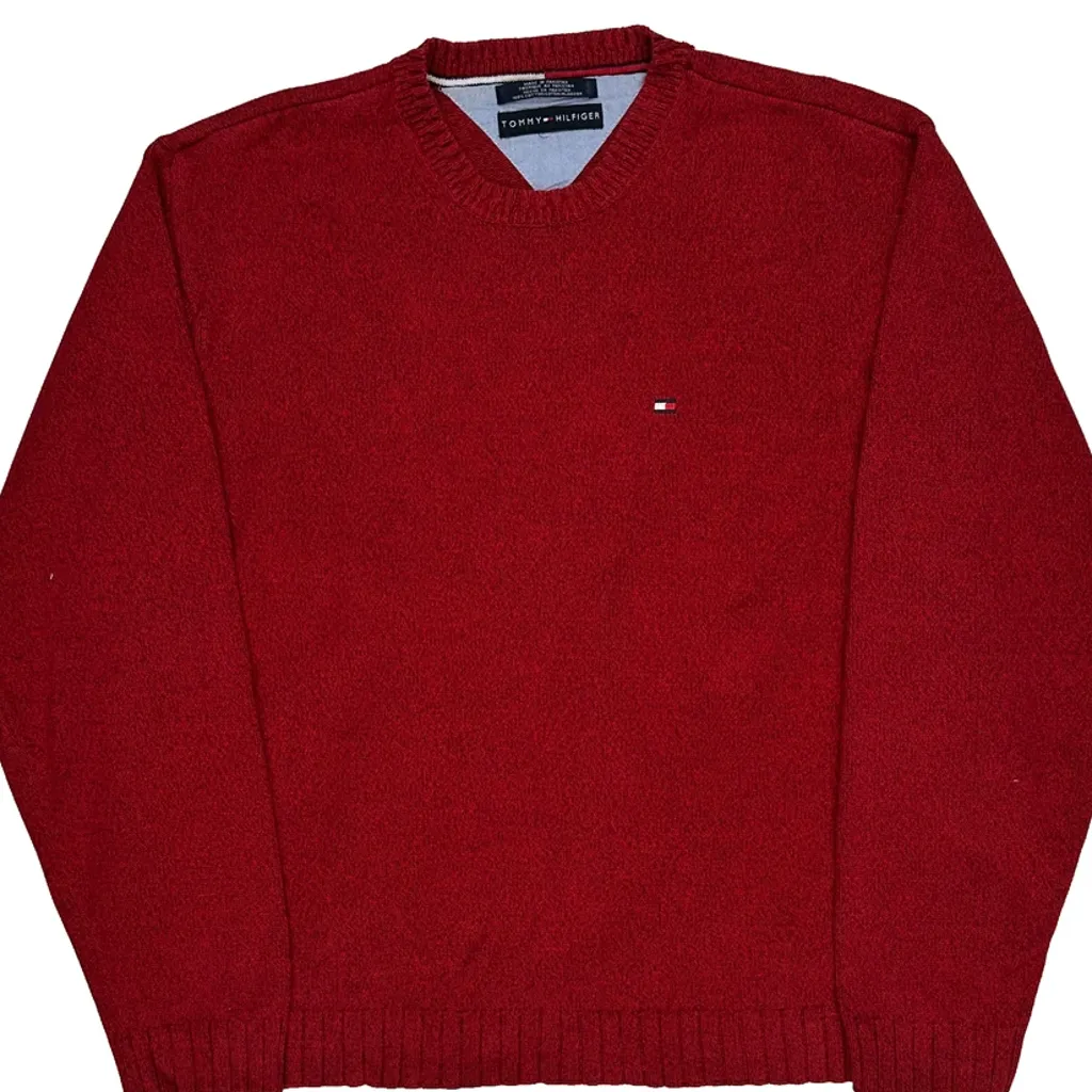 Tommy Hilfiger Jumper - Large Red Cotton - Image 5