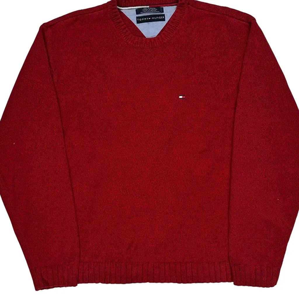 Tommy Hilfiger Jumper - Large Red Cotton - Image 6