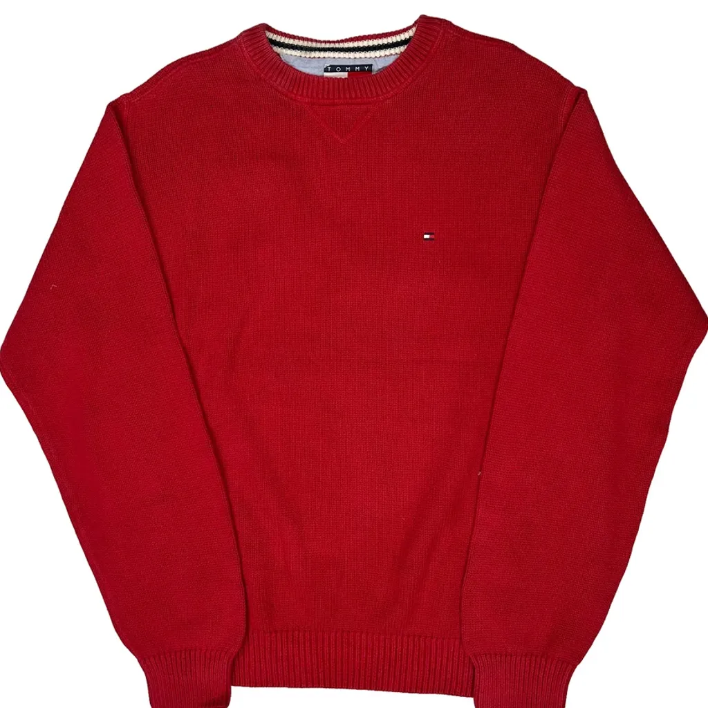 Tommy Hilfiger Jumper - Medium Red Cotton - Image 4