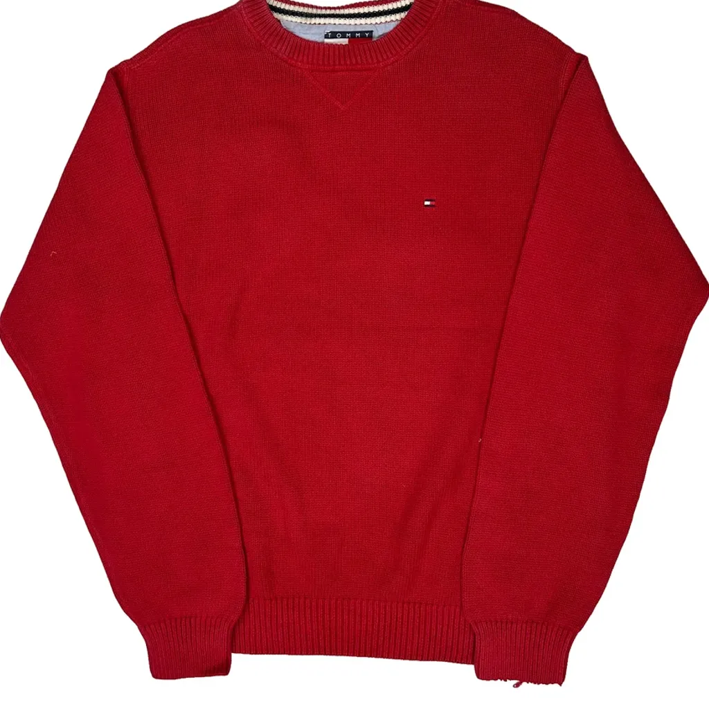 Tommy Hilfiger Jumper - Medium Red Cotton - Image 5