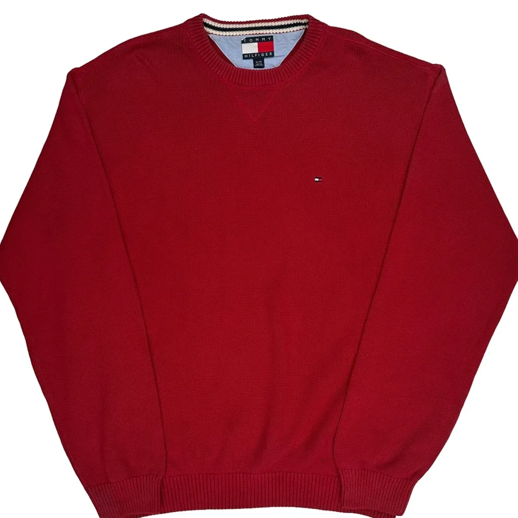 Tommy Hilfiger Jumper - XL Red Cotton - Image 4