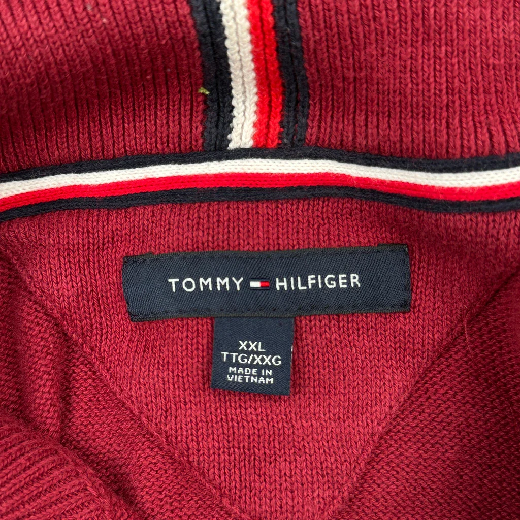 Tommy Hilfiger Jumper - 2XL Red Cotton - Image 3