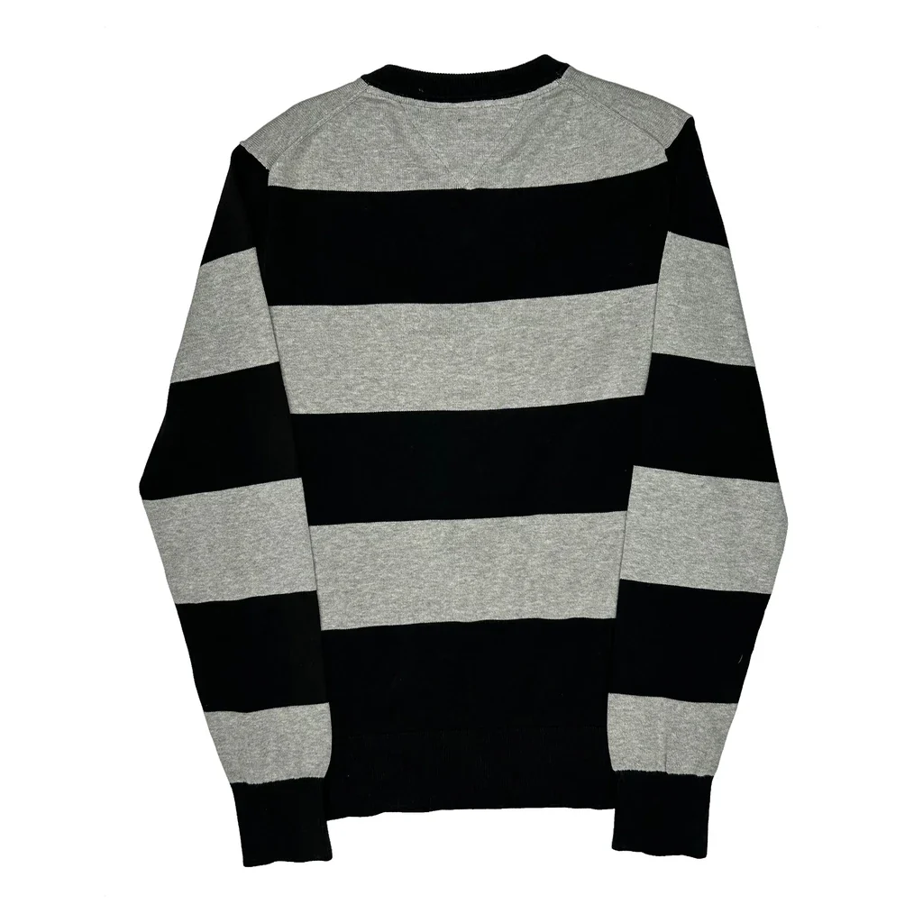 Tommy Hilfiger Striped Jumper - Medium Black Cotton - Image 2