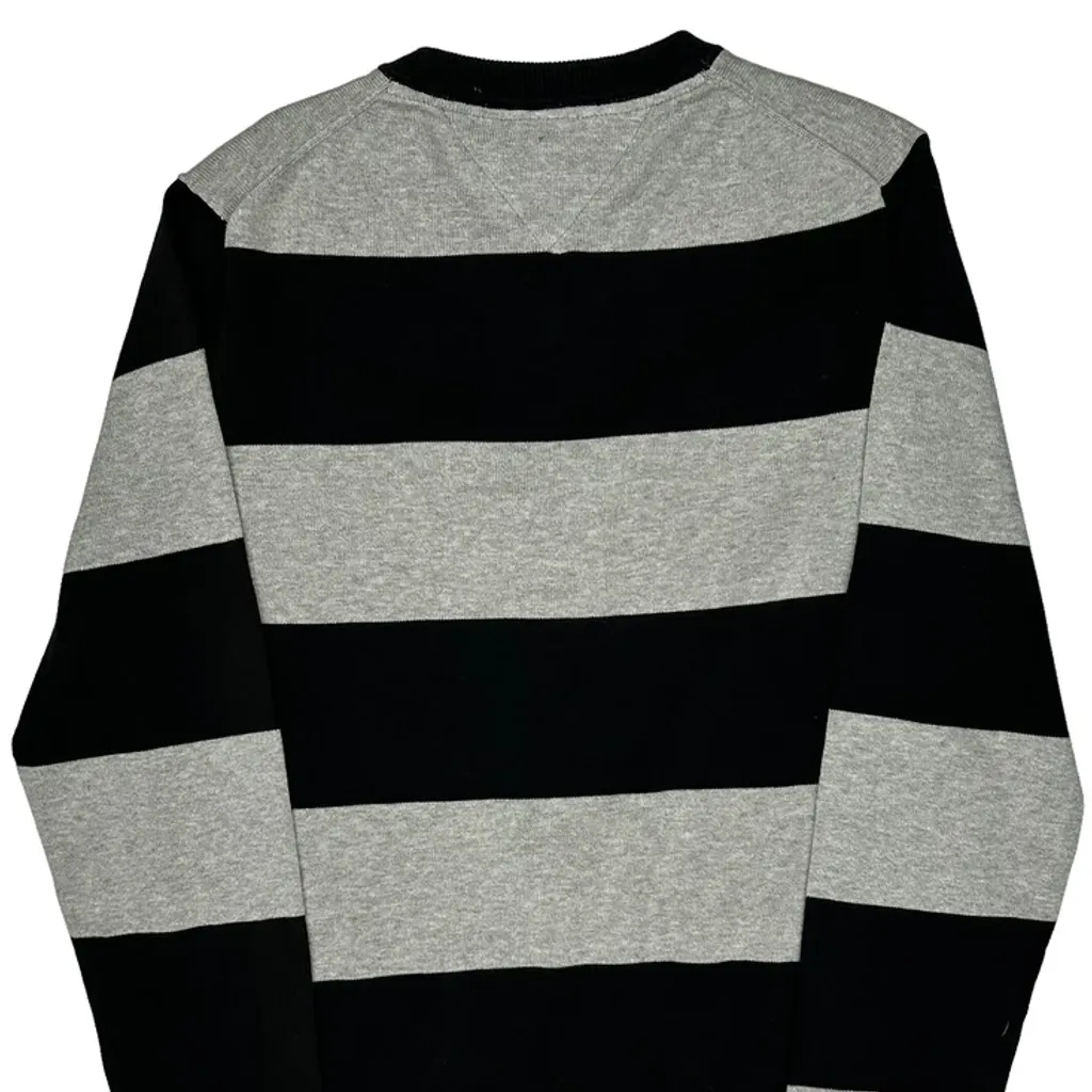 Tommy Hilfiger Striped Jumper - Medium Black Cotton - Image 6