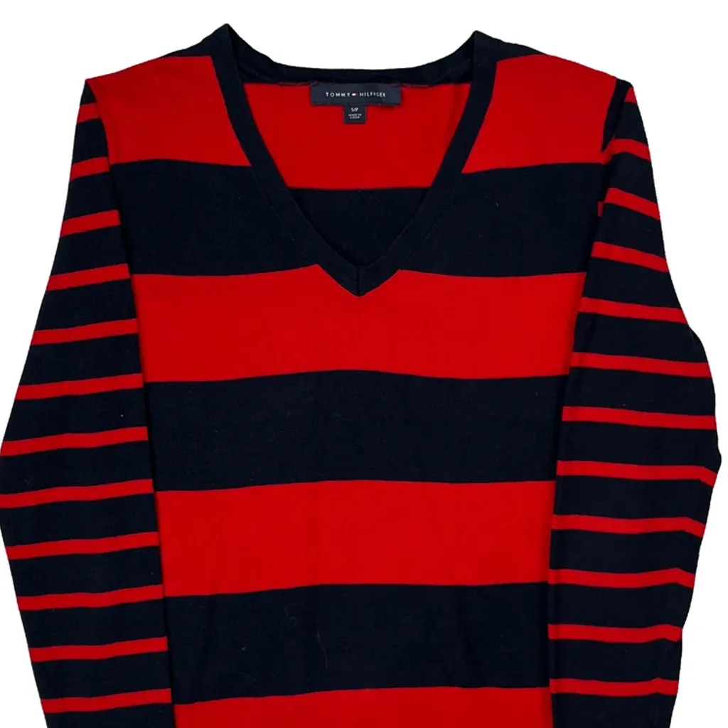 Tommy Hilfiger Striped Jumper - Small Black Cotton - Image 4