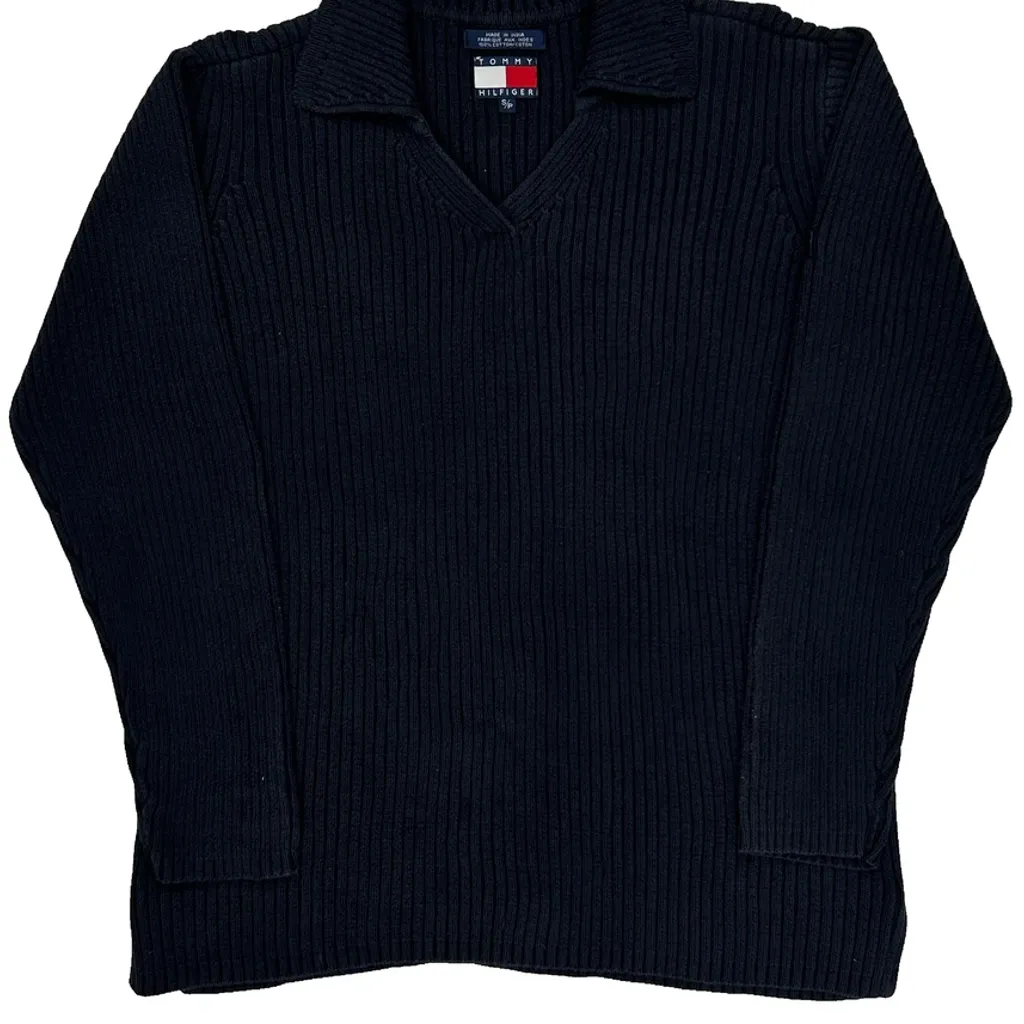 Tommy Hilfiger Jumper - Small Black Cotton - Image 5