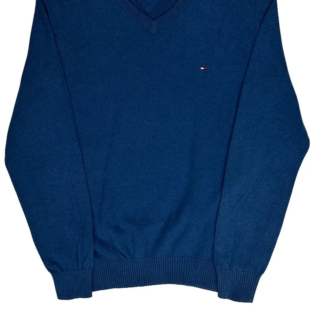 Tommy Hilfiger Jumper - Large Blue Cotton - Image 4