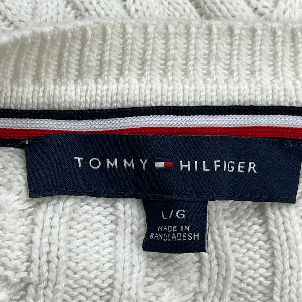 Tommy Hilfiger Jumper - Large Cream Cotton - Image 3