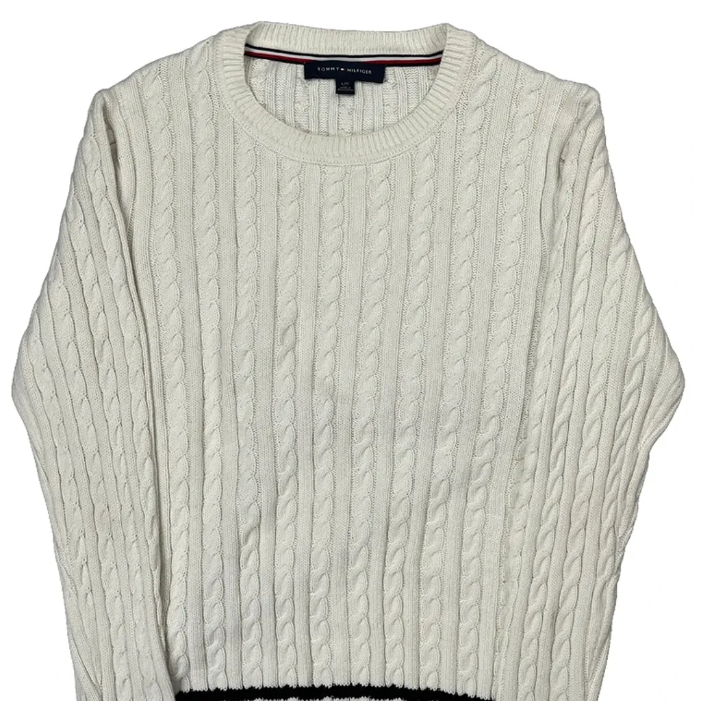 Tommy Hilfiger Jumper - Large Cream Cotton - Image 5