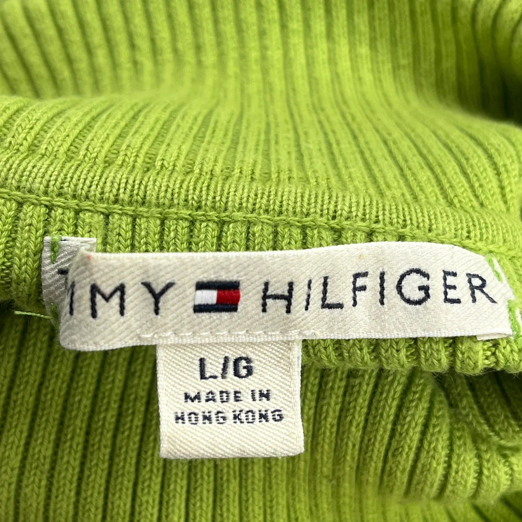 Tommy Hilfiger Jumper - Large Green Cotton - Image 3