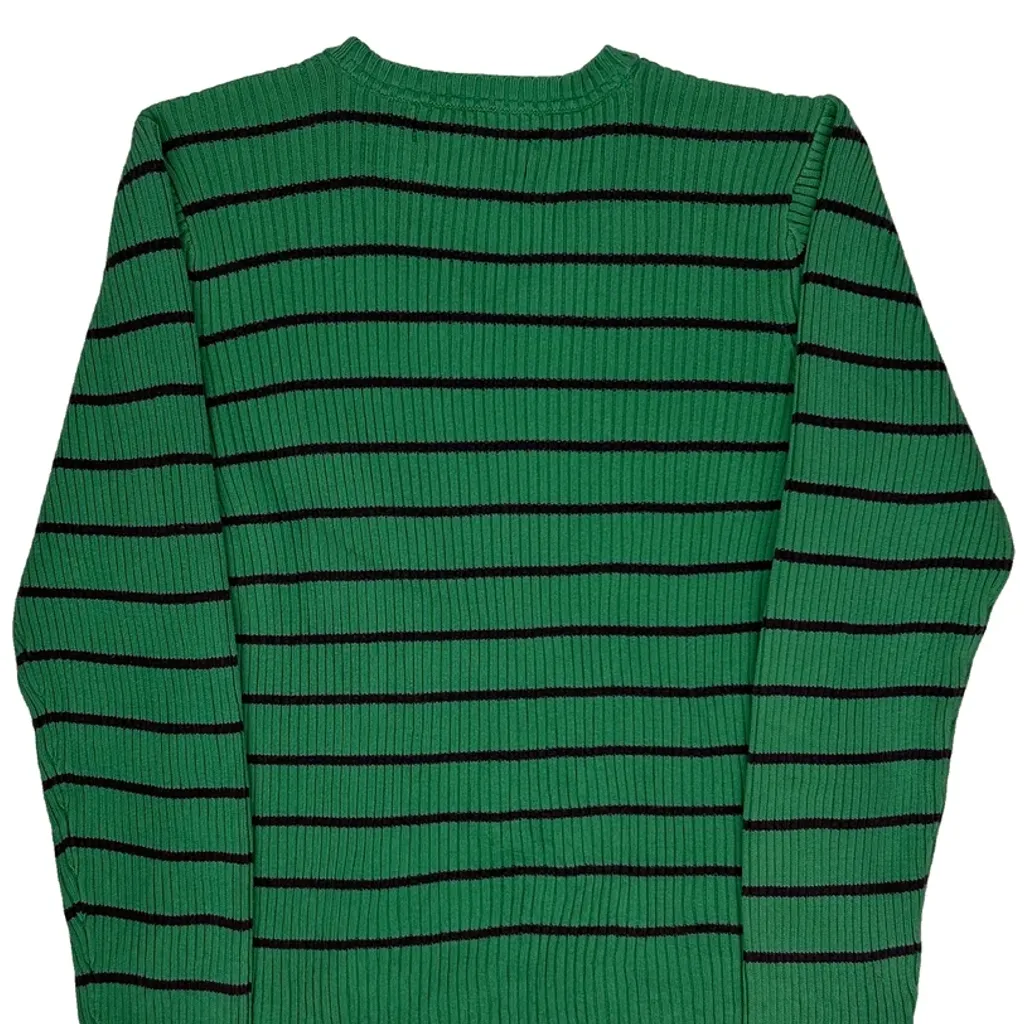 Tommy Hilfiger Striped Jumper - Small Green Cotton - Image 8