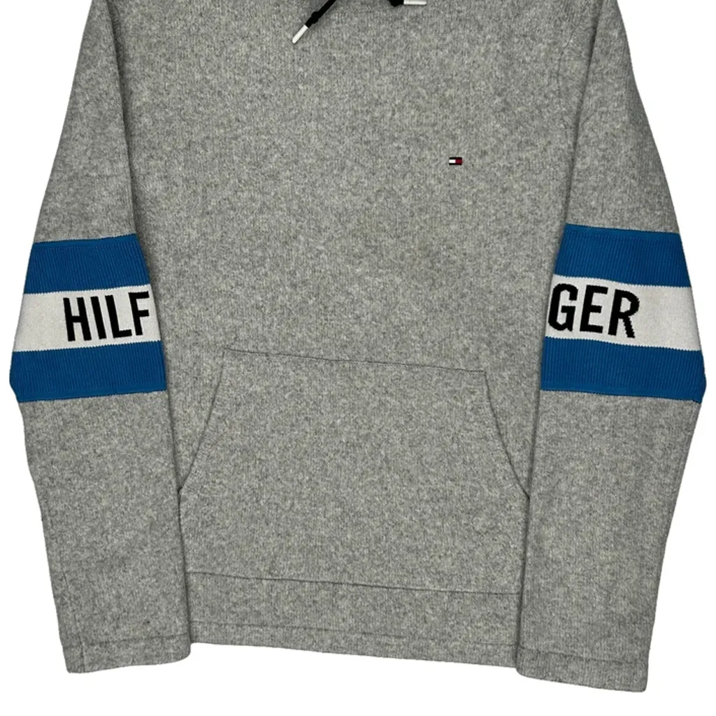 Tommy Hilfiger Roll Neck Jumper - Large Grey Cotton Blend - Image 5