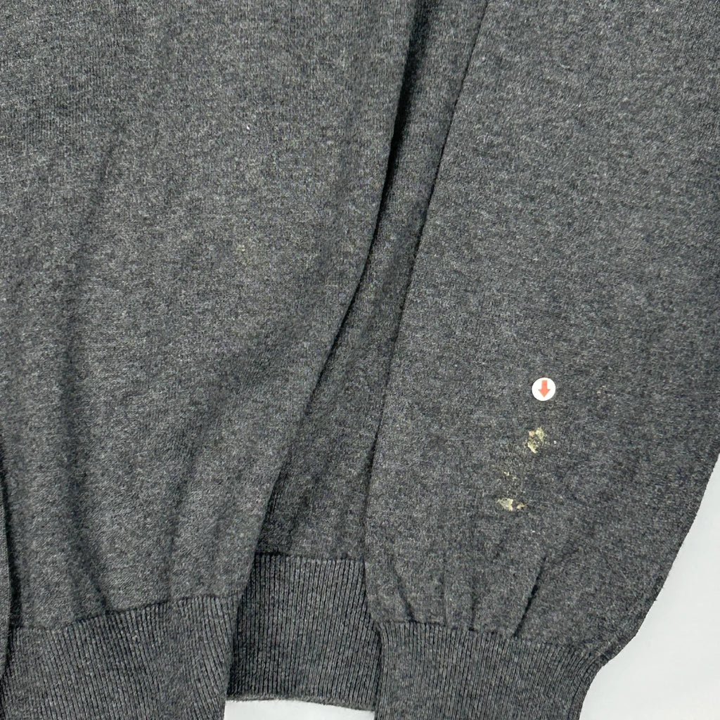 Tommy Hilfiger V-Neck Jumper - Large Grey Cotton - Image 3