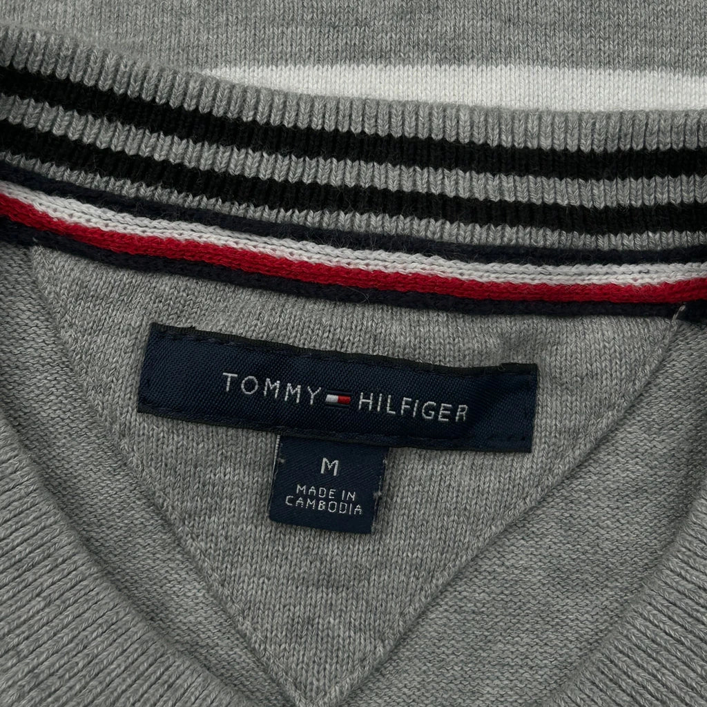 Tommy Hilfiger Striped Jumper - Medium Grey Cotton - Image 3