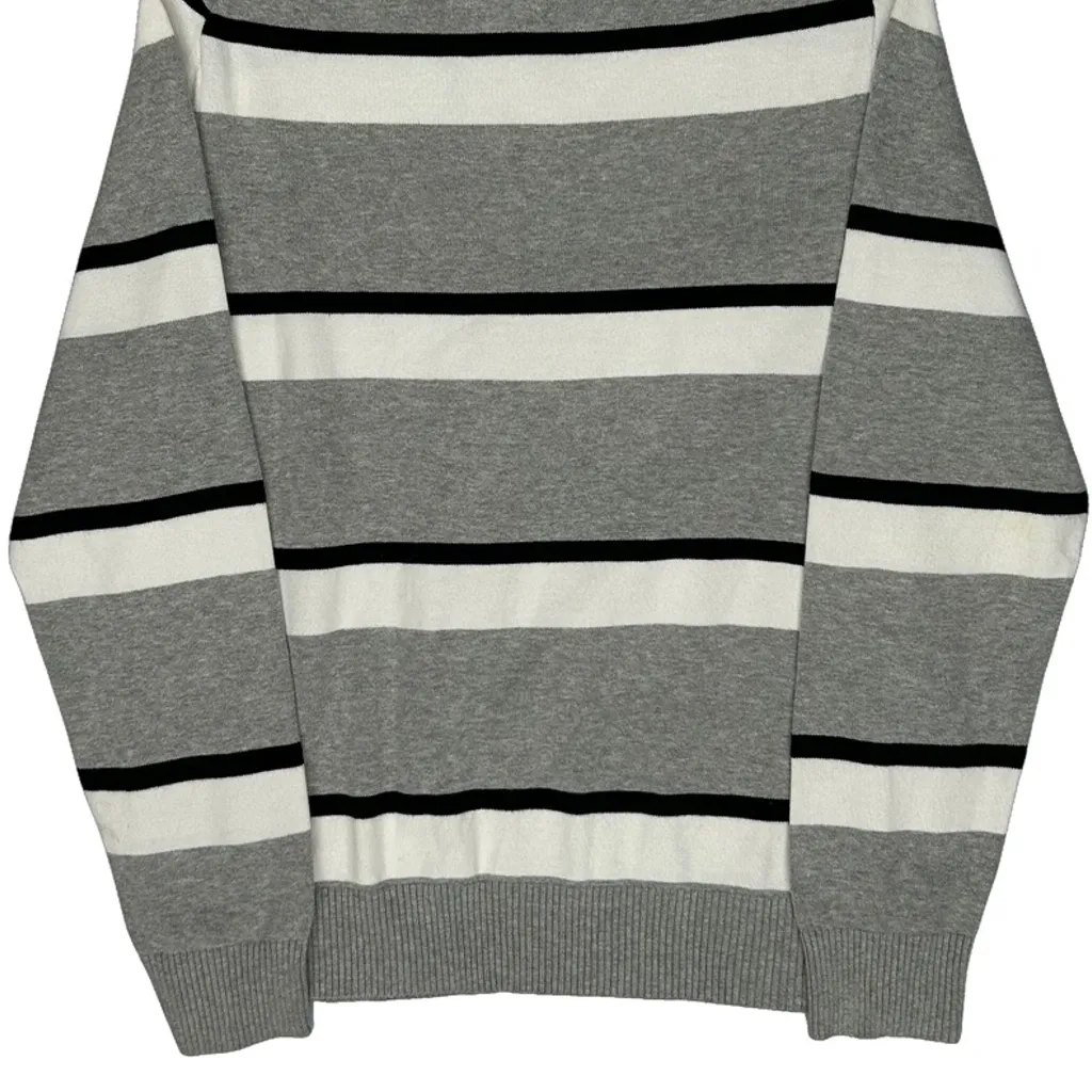 Tommy Hilfiger Striped Jumper - Medium Grey Cotton - Image 6