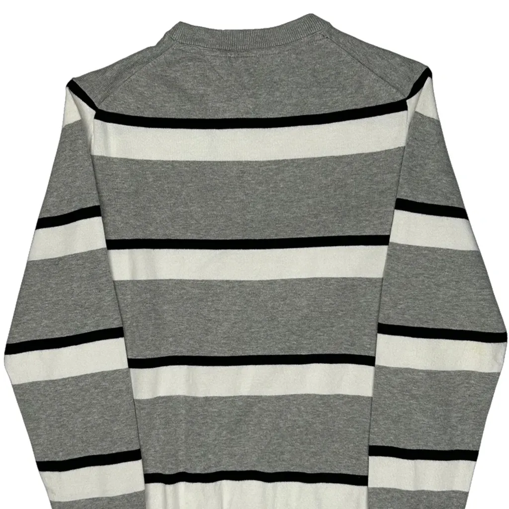 Tommy Hilfiger Striped Jumper - Medium Grey Cotton - Image 7