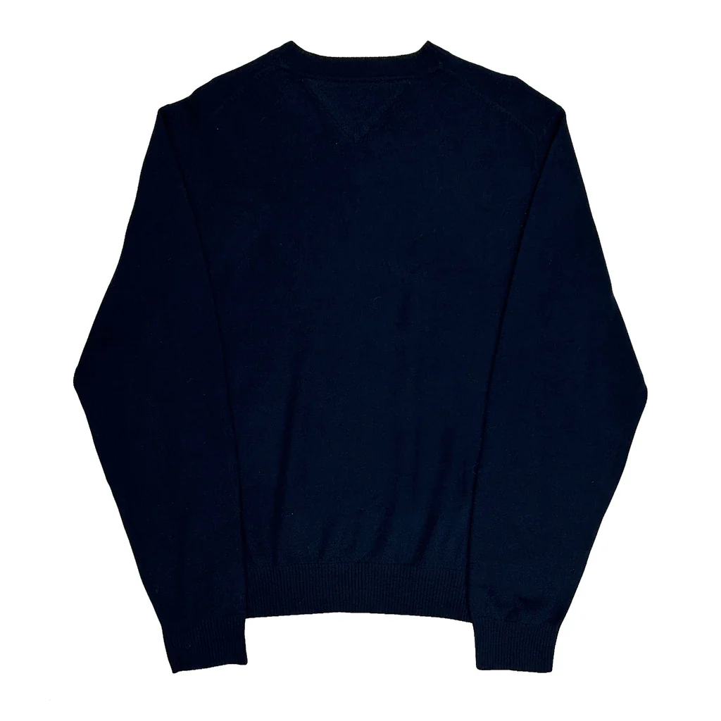Tommy Hilfiger Jumper - Large Navy Merino Wool - Image 2