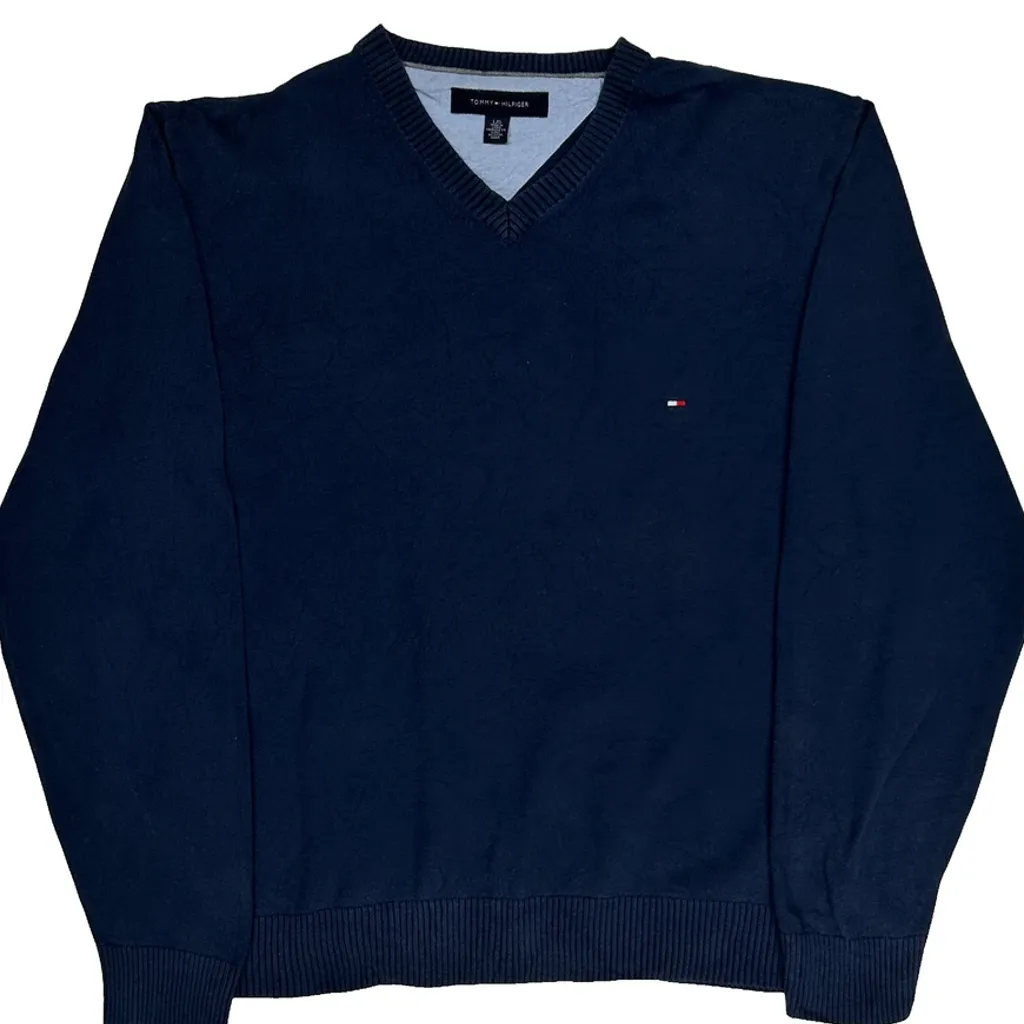 Tommy Hilfiger Jumper - Large Navy Cotton - Image 5