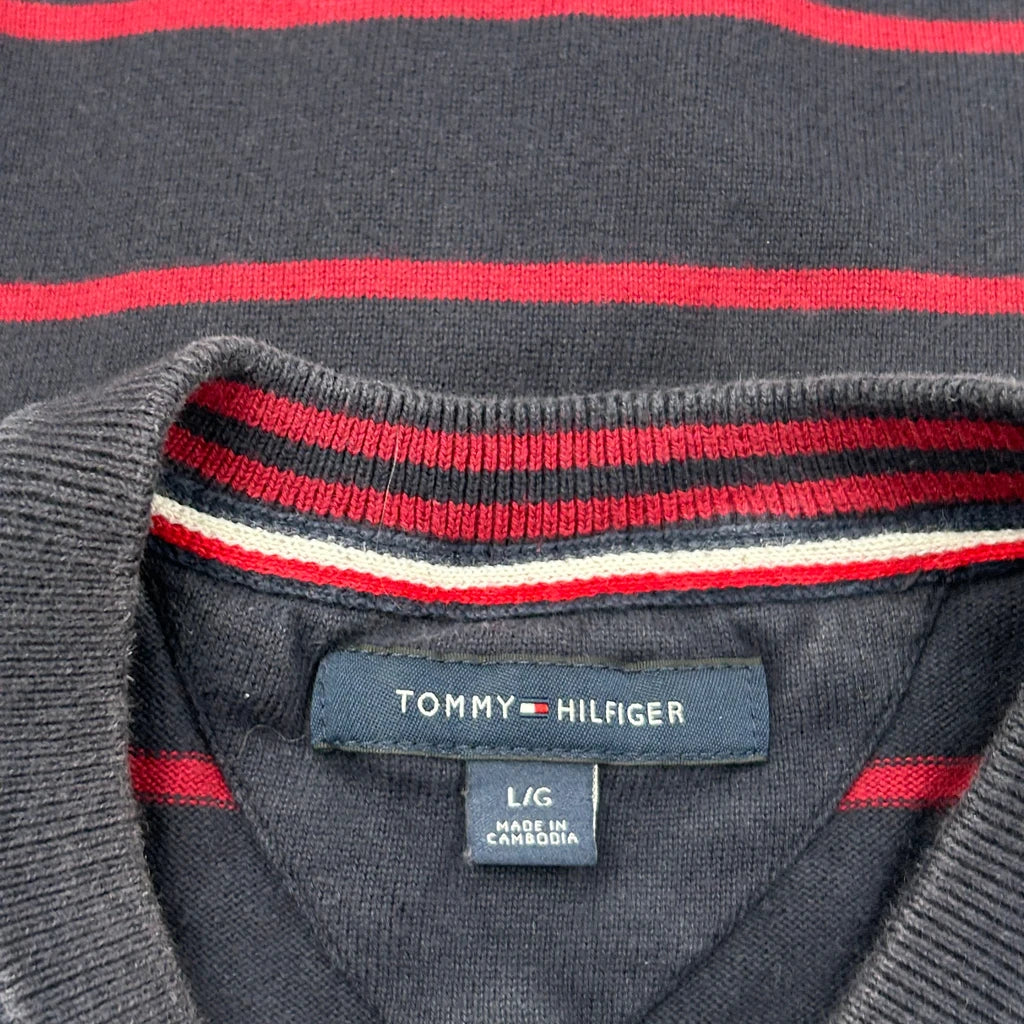 Tommy Hilfiger Striped Jumper - Large Navy Cotton - Image 3