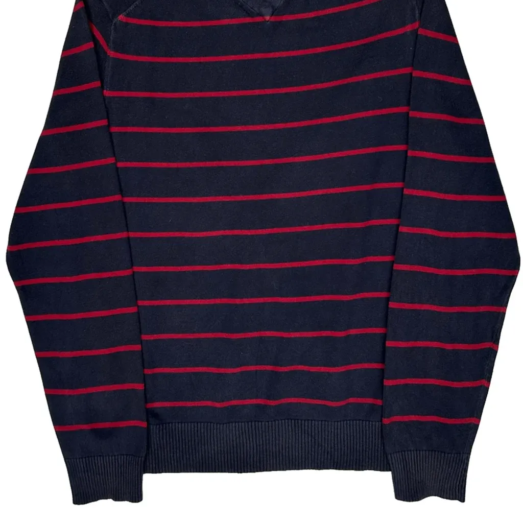 Tommy Hilfiger Striped Jumper - Large Navy Cotton - Image 7