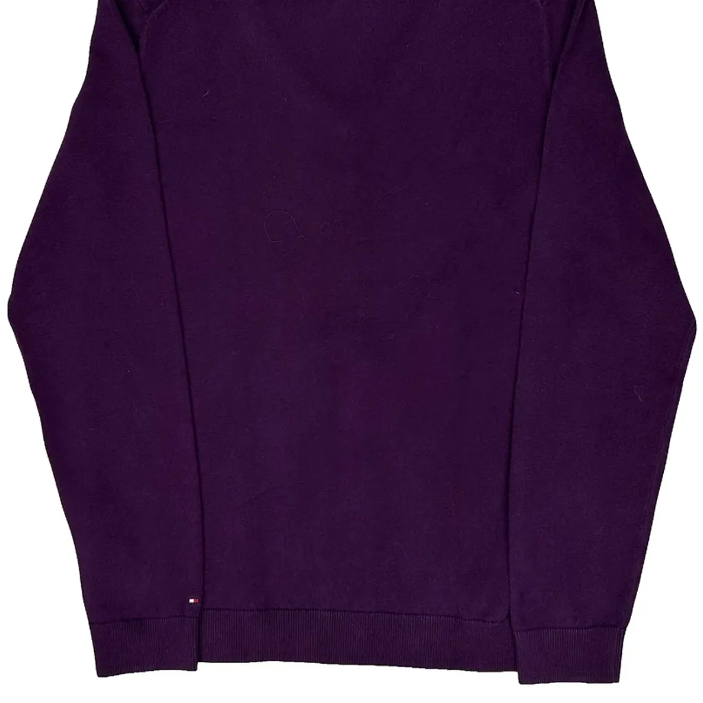 Tommy Hilfiger Argyle Jumper - Large Purple Cotton - Image 7