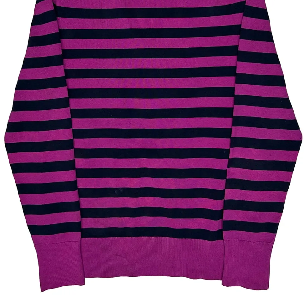 Tommy Hilfiger Striped Jumper - Medium Purple Cotton Blend - Image 6