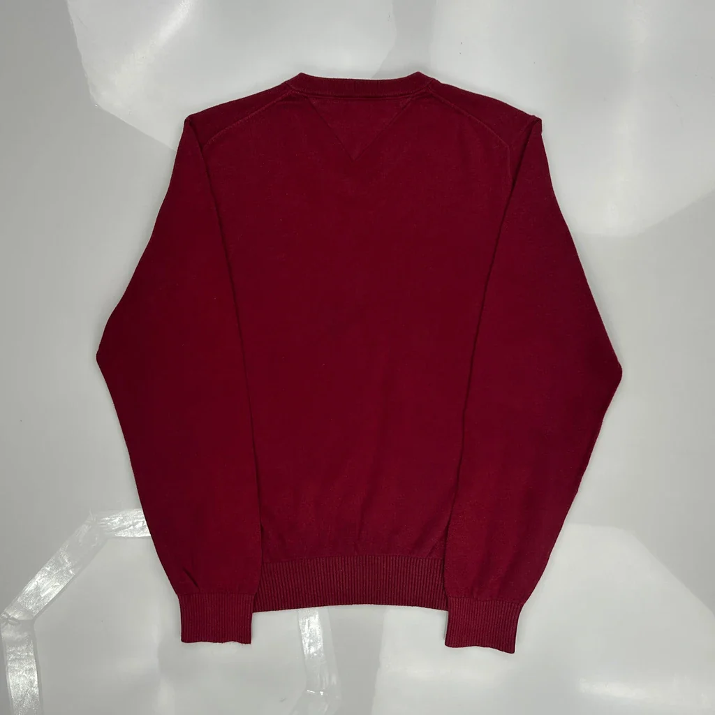 Tommy Hilfiger Jumper - Medium Red Cotton - Image 4