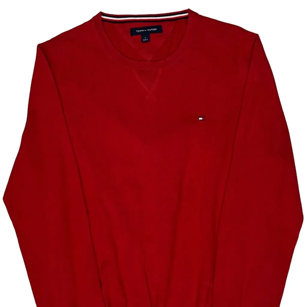 Tommy Hilfiger Jumper - Medium Red Cotton - Image 4