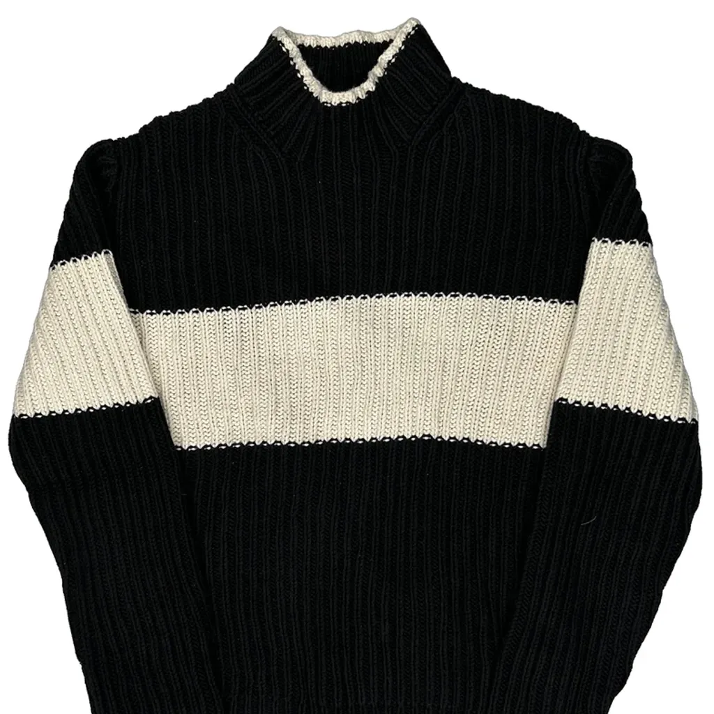 Tommy Hilfiger Striped Jumper - Large White Wool - Image 4