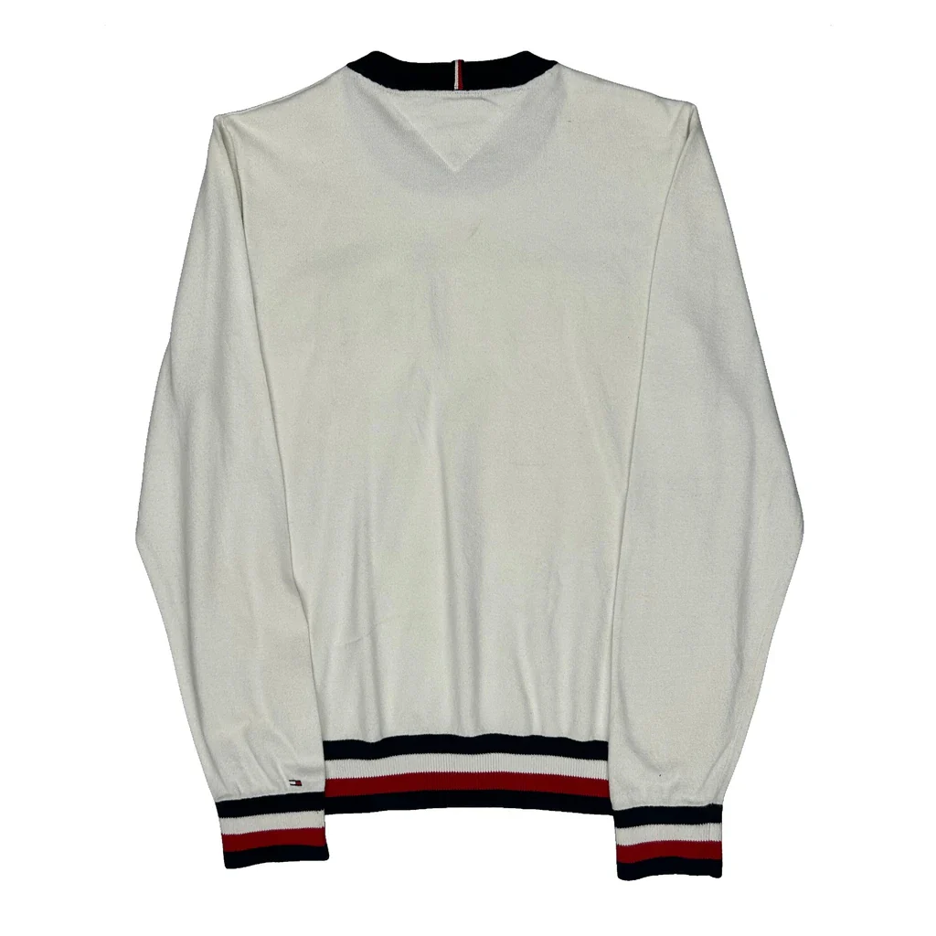 Tommy Hilfiger Spellout Jumper - Medium White Cotton - Image 2