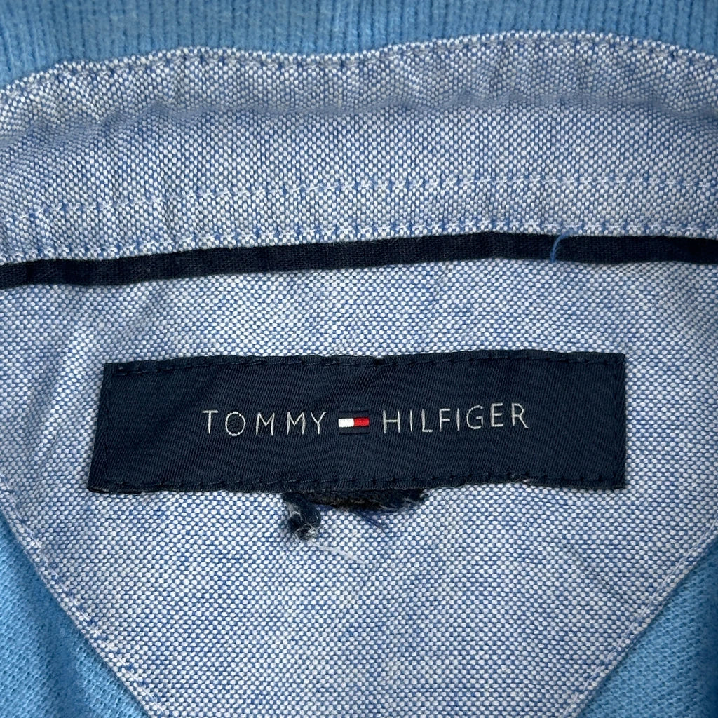 Tommy Hilfiger Striped Long Sleeve Polo Shirt - Large Blue Cotton - Image 4