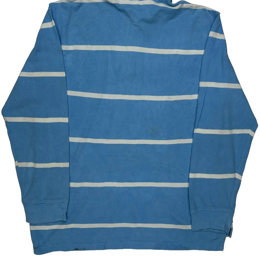Tommy Hilfiger Striped Long Sleeve Polo Shirt - Large Blue Cotton - Image 7