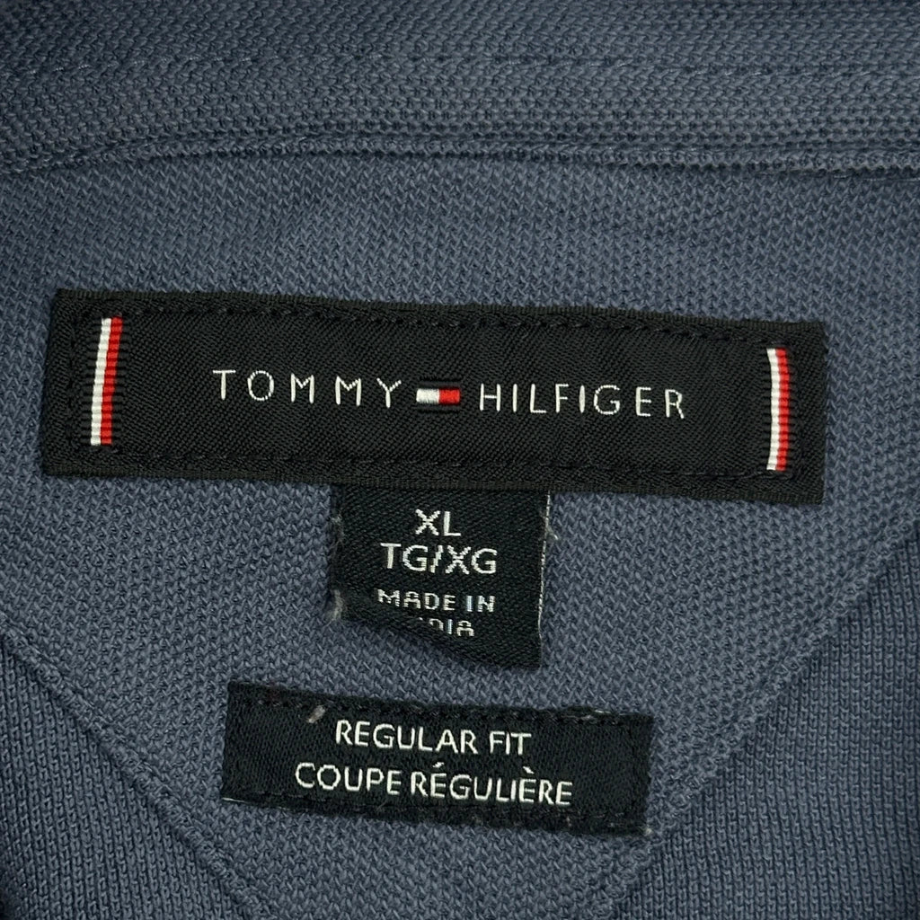 Tommy Hilfiger Long Sleeve Polo Shirt - XL Blue Cotton - Image 3