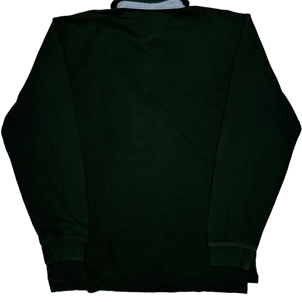 Tommy Hilfiger Long Sleeve Polo Shirt - XL Green Cotton - Image 6