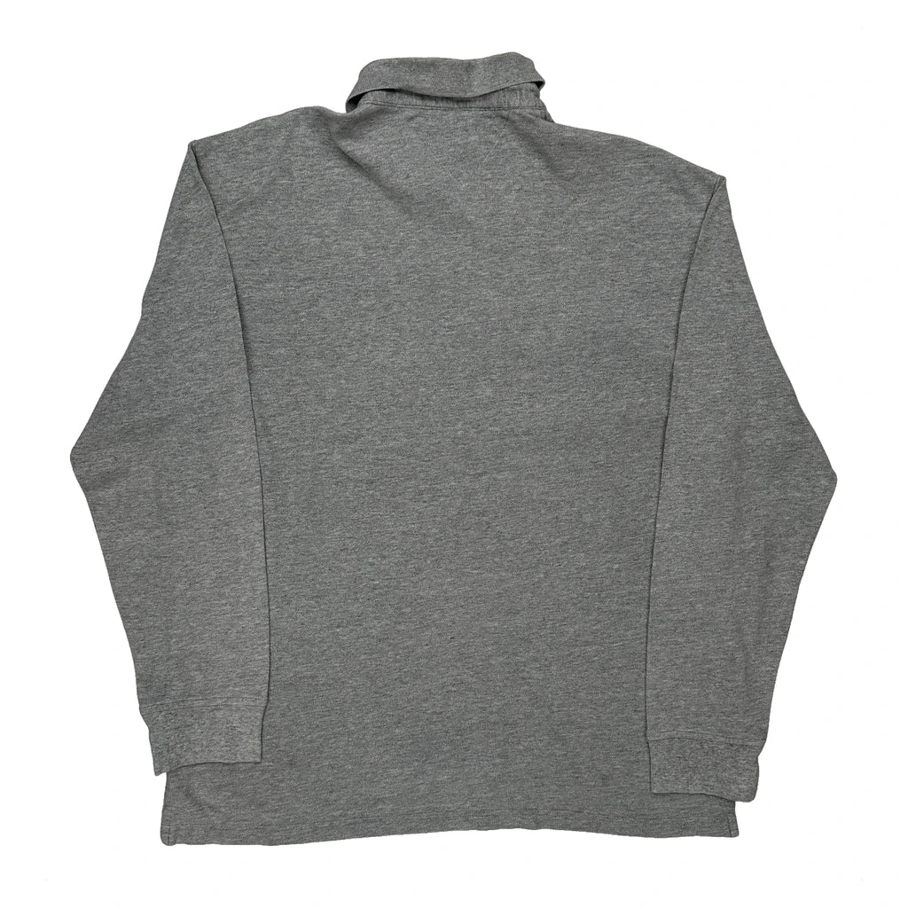Tommy Hilfiger Long Sleeve Polo Shirt - Large Grey Cotton - Image 2