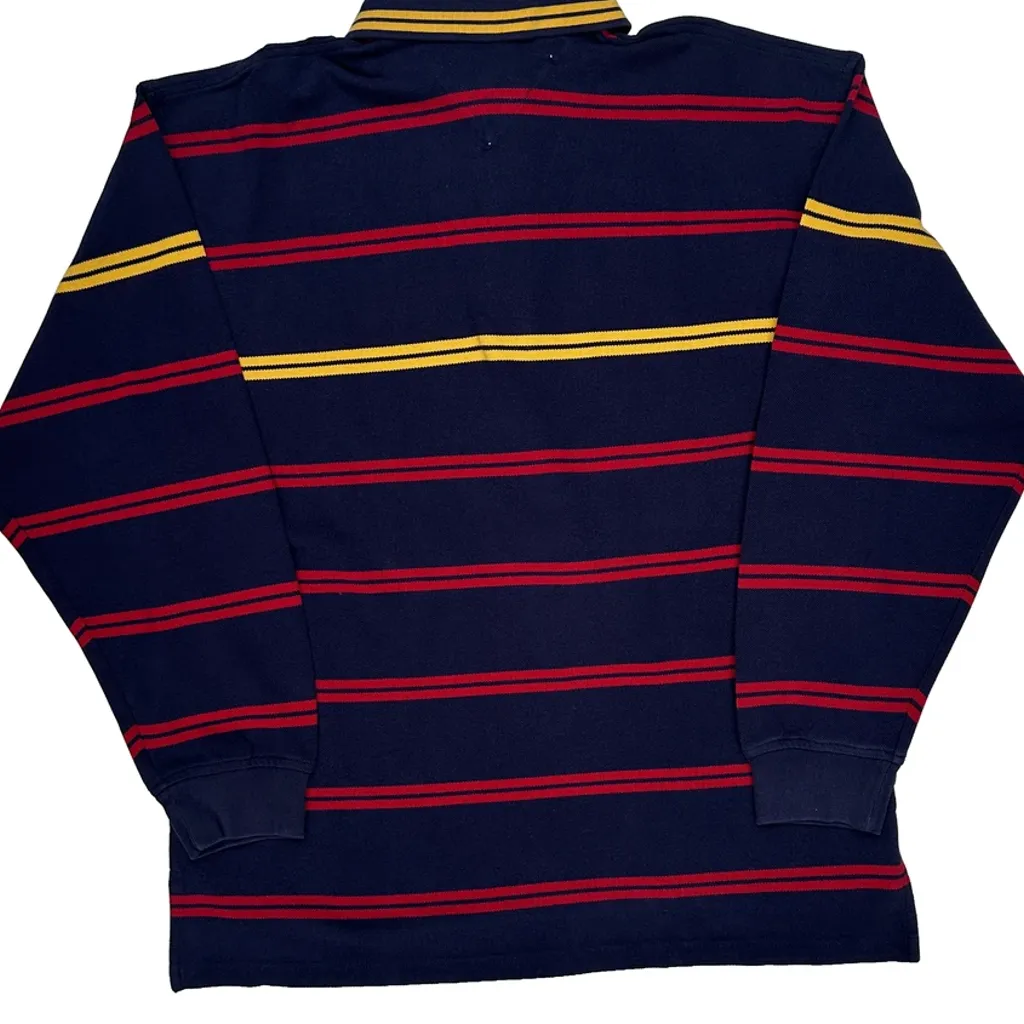 Tommy Hilfiger Striped Long Sleeve Polo Shirt - Large Navy Cotton - Image 6