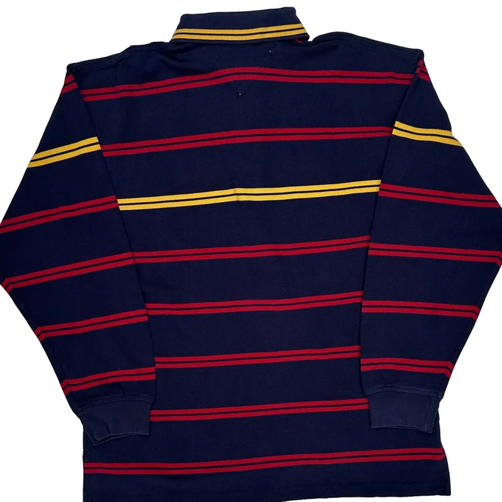 Tommy Hilfiger Striped Long Sleeve Polo Shirt - Large Navy Cotton - Image 7