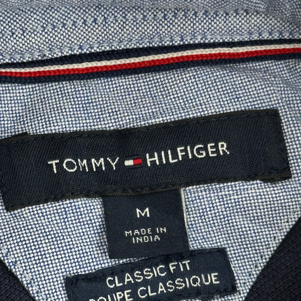 Tommy Hilfiger Striped Long Sleeve Polo Shirt - Medium Navy Cotton - Image 3