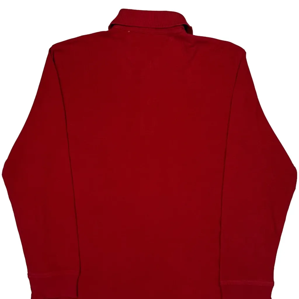 Tommy Hilfiger Long Sleeve Polo Shirt - Small Red Cotton - Image 7
