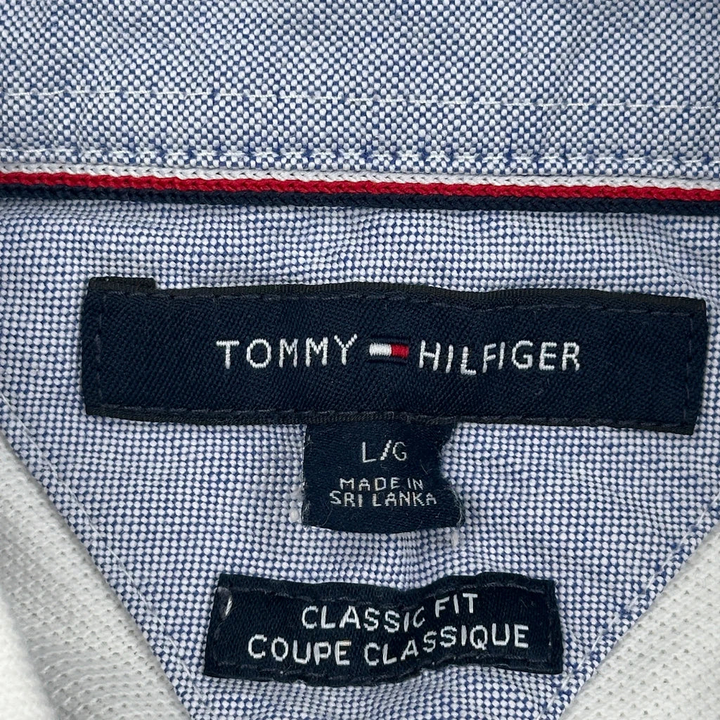 Tommy Hilfiger Long Sleeve Polo Shirt - Large White Cotton - Image 3