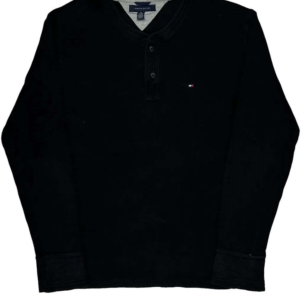 Tommy Hilfiger Long Sleeve T-Shirt - XL Black Cotton - Image 4