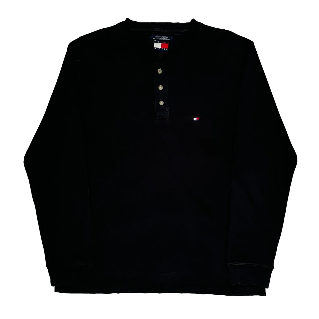 Tommy Hilfiger Long Sleeve T-Shirt - XL Black Cotton