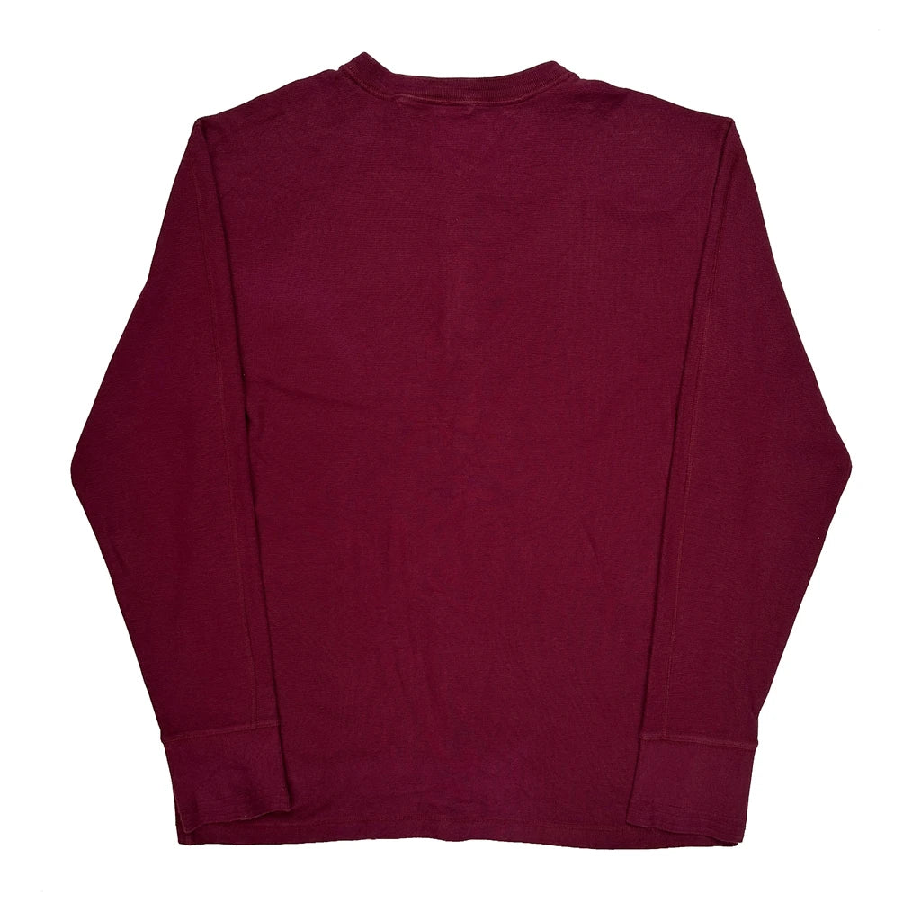 Tommy Hilfiger Long Sleeve T-Shirt - 2XL Burgundy Cotton - Image 2