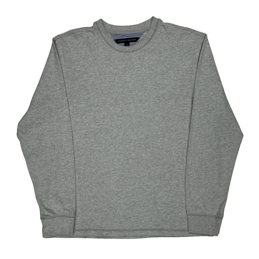 Tommy Hilfiger Long Sleeve T-Shirt - Large Grey Cotton