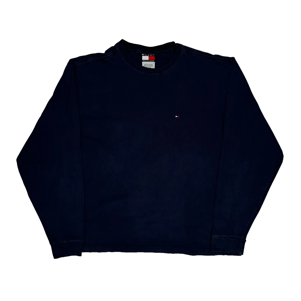 Tommy Hilfiger Long Sleeve T-Shirt - Medium Navy Cotton