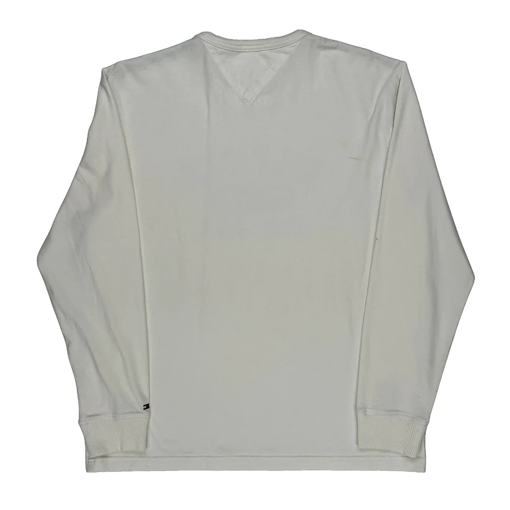 Tommy Hilfiger Long Sleeve T-Shirt - Large White Cotton - Image 2