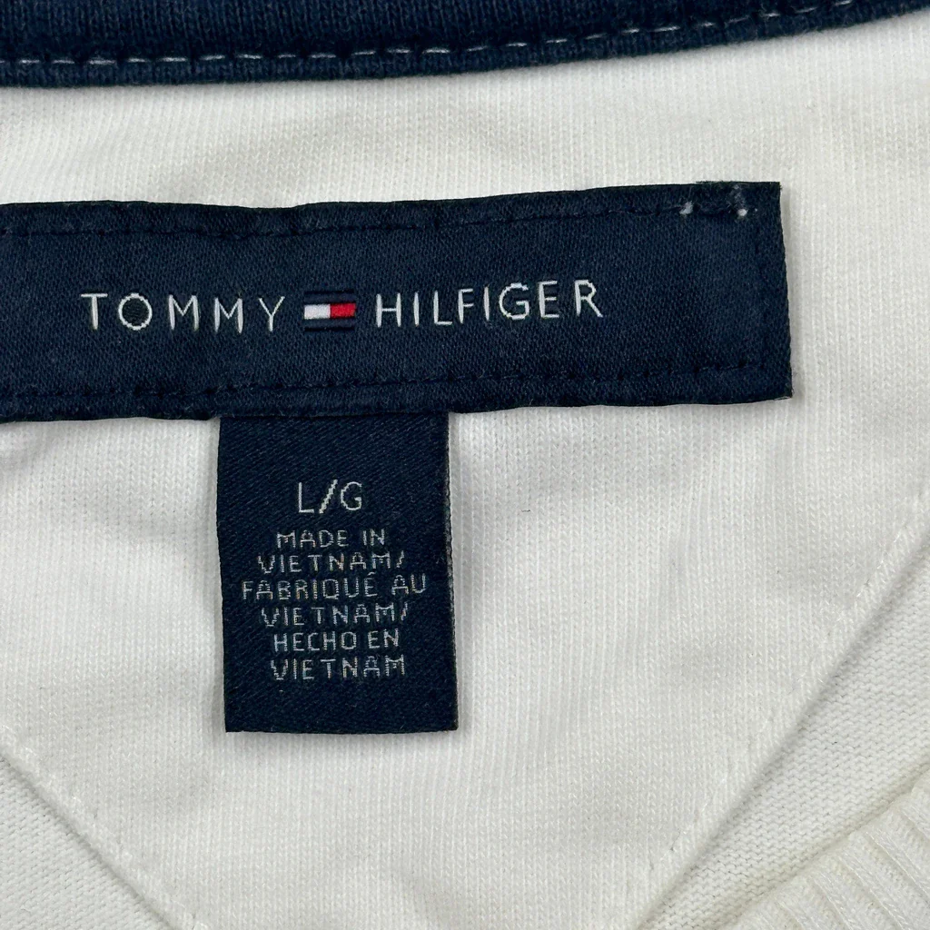 Tommy Hilfiger Long Sleeve T-Shirt - Large White Cotton - Image 3