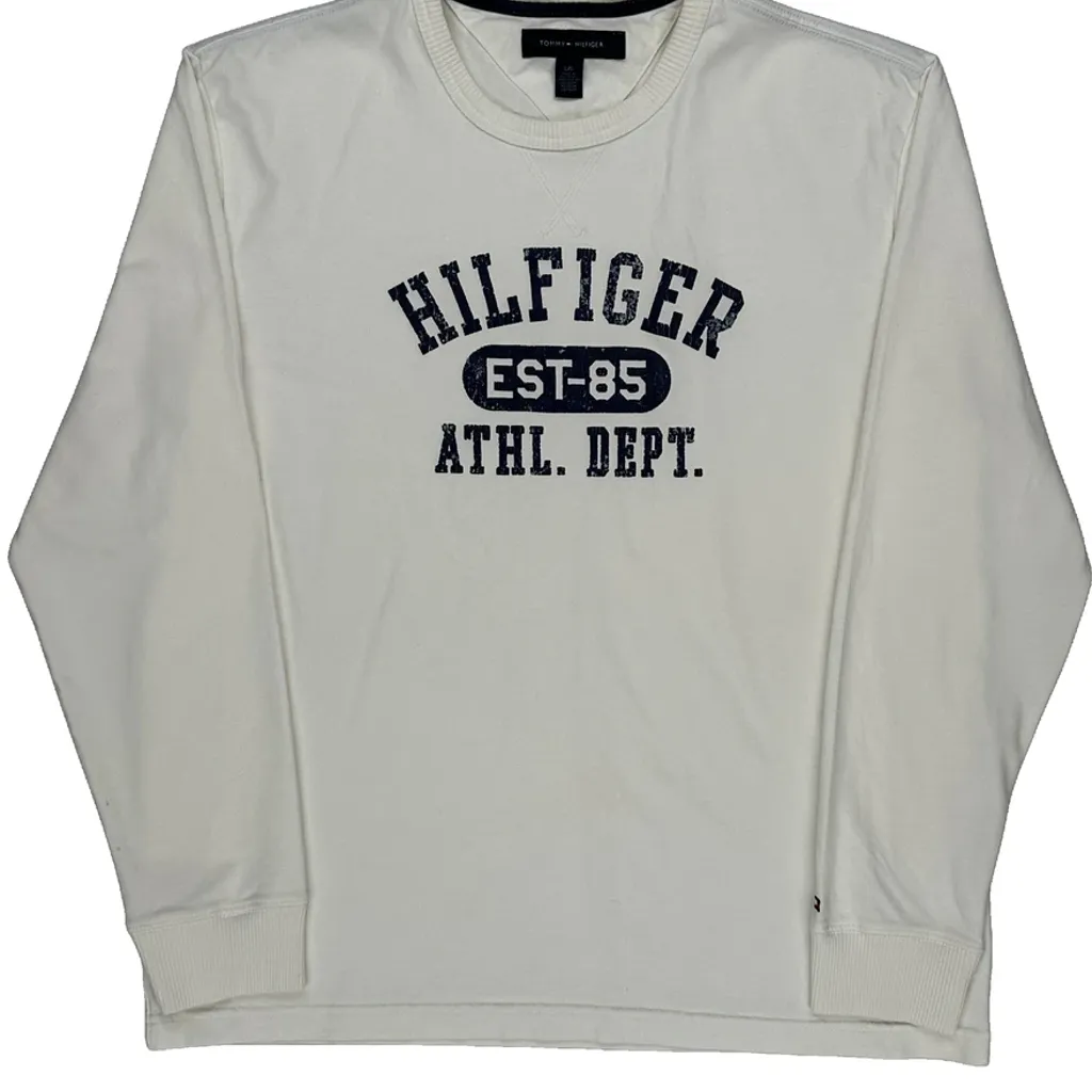 Tommy Hilfiger Long Sleeve T-Shirt - Large White Cotton - Image 4