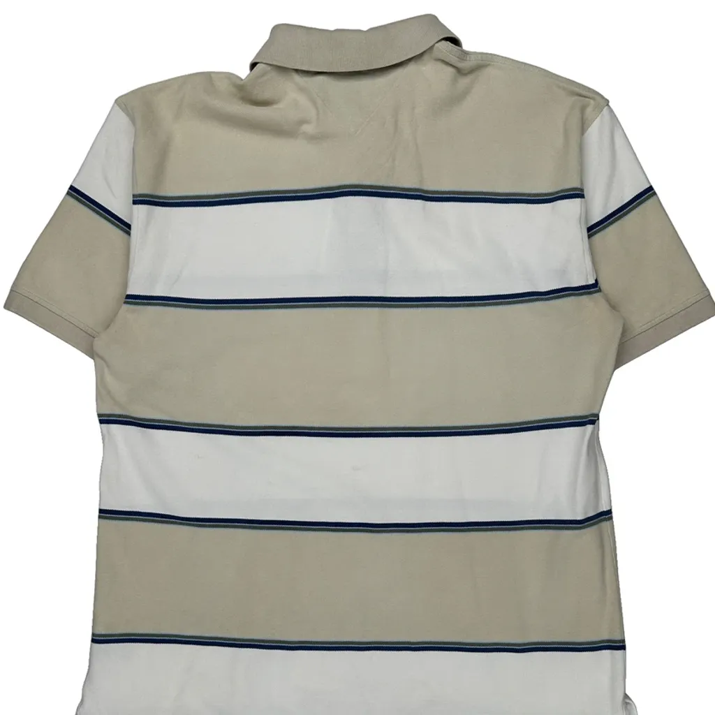 Tommy Hilfiger Striped Polo Shirt - XL Beige Cotton - Image 6